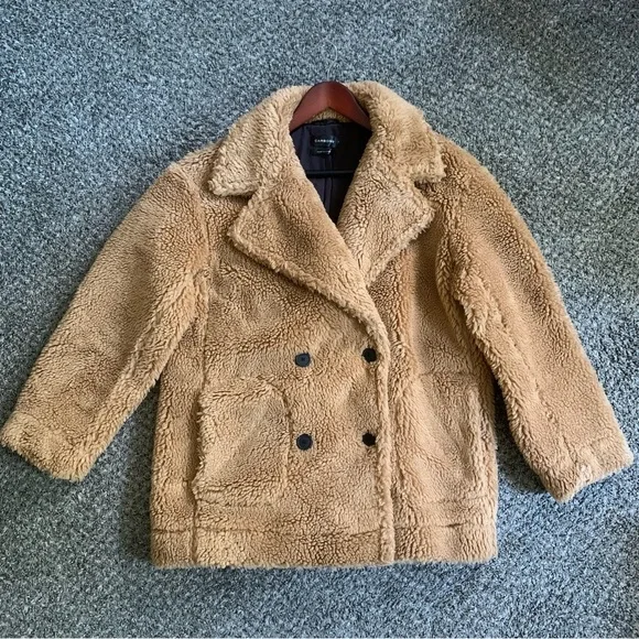 49. Carbon38 Double Breasted Teddy Coat Size M - Picture 4 of 16